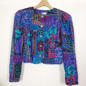 Vintage | Cropped 80s Cool Tone Jacket XS